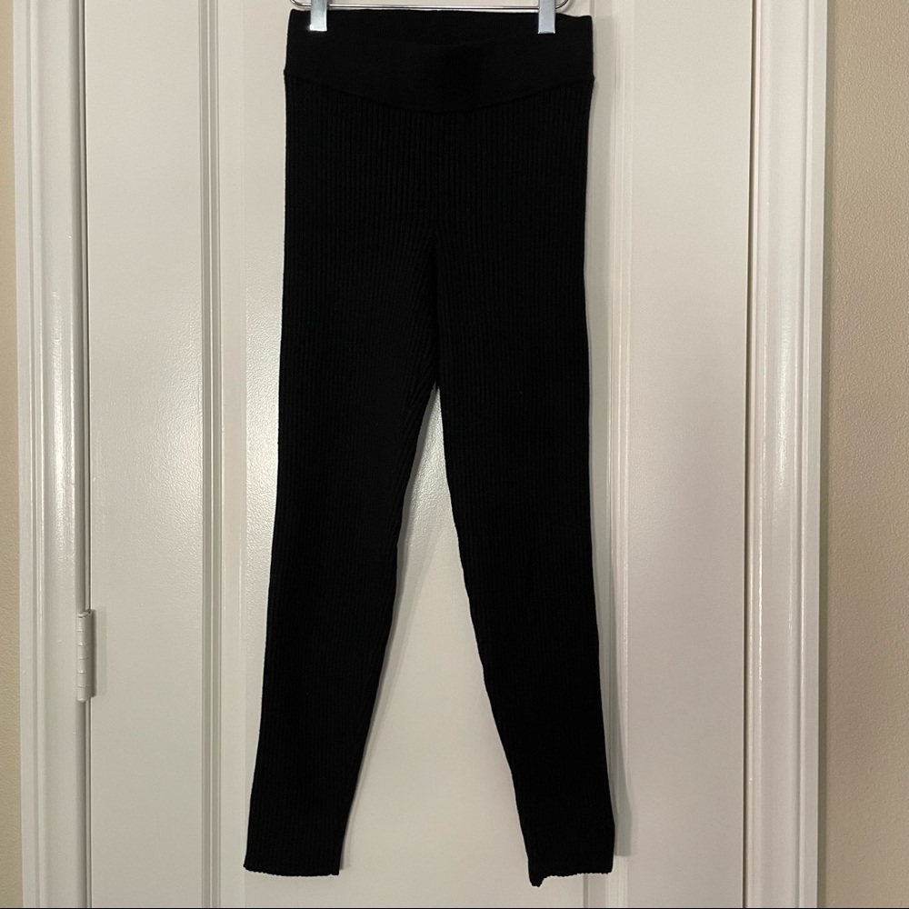 LA Collective - Lauren Elizabeth Black Knit Ribbed Leggings